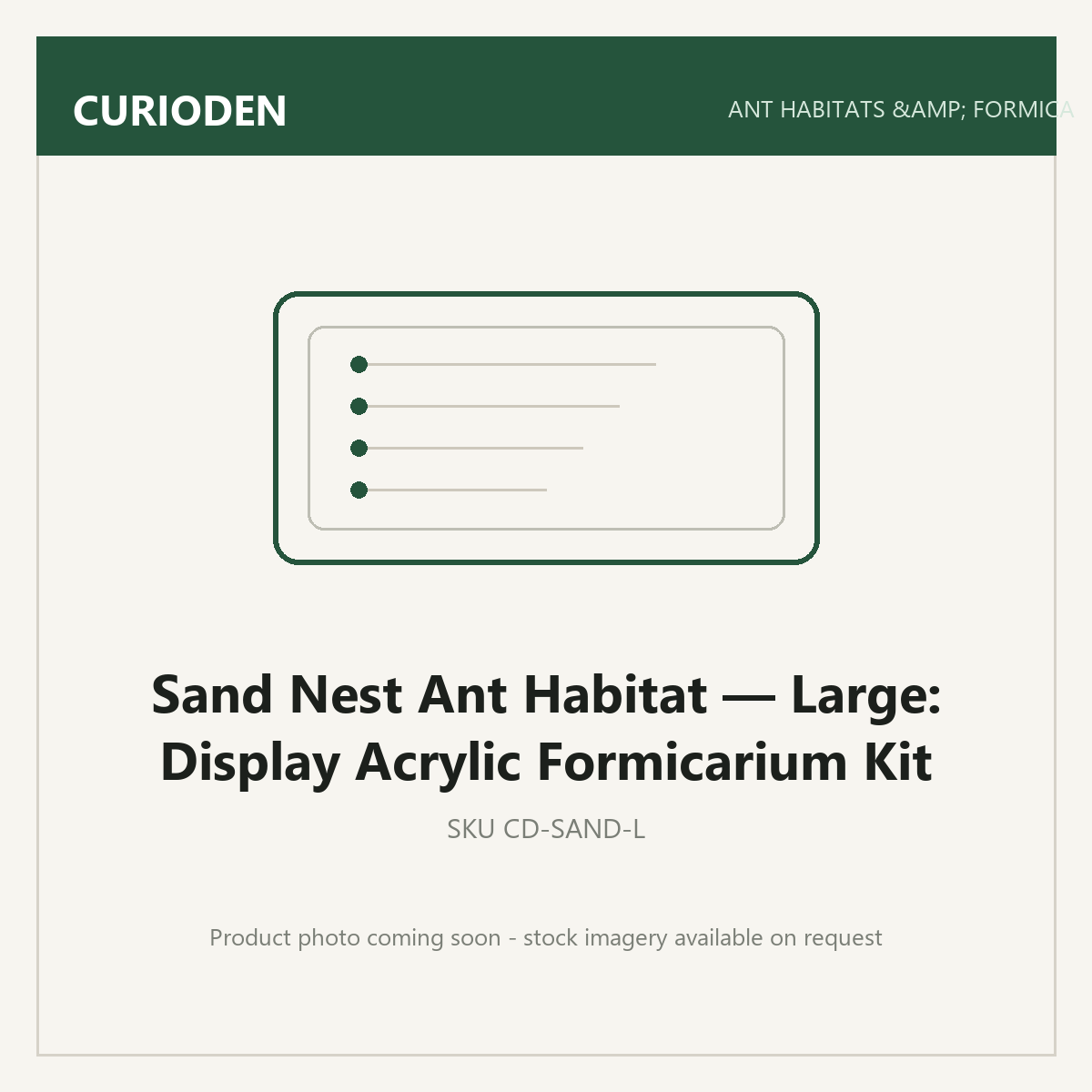 Sand Nest Ant Habitat — Large: Display Acrylic Formicarium Kit - Ant Habitats & Formicariums by CurioDen